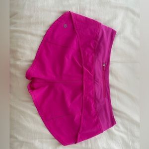 Lululemon Speed Up 2.5 in shorts, Sonic Pink